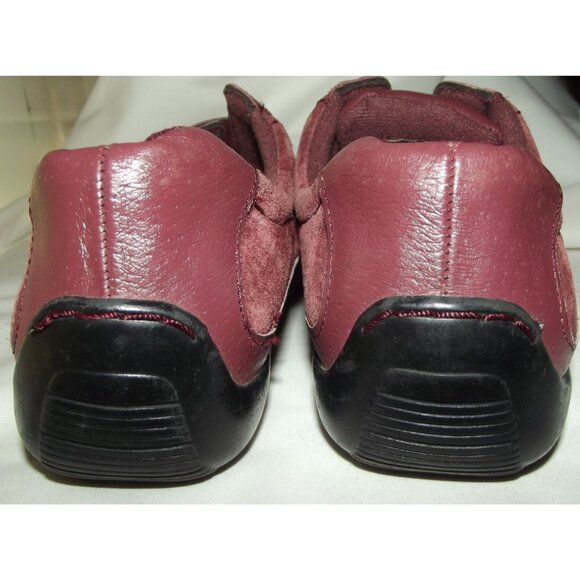 Dr Scholls Shoes Womens 7M Burgundy Leather Suede Air-Pillow Insoles Hook-n-loop - Picture 6 of 10